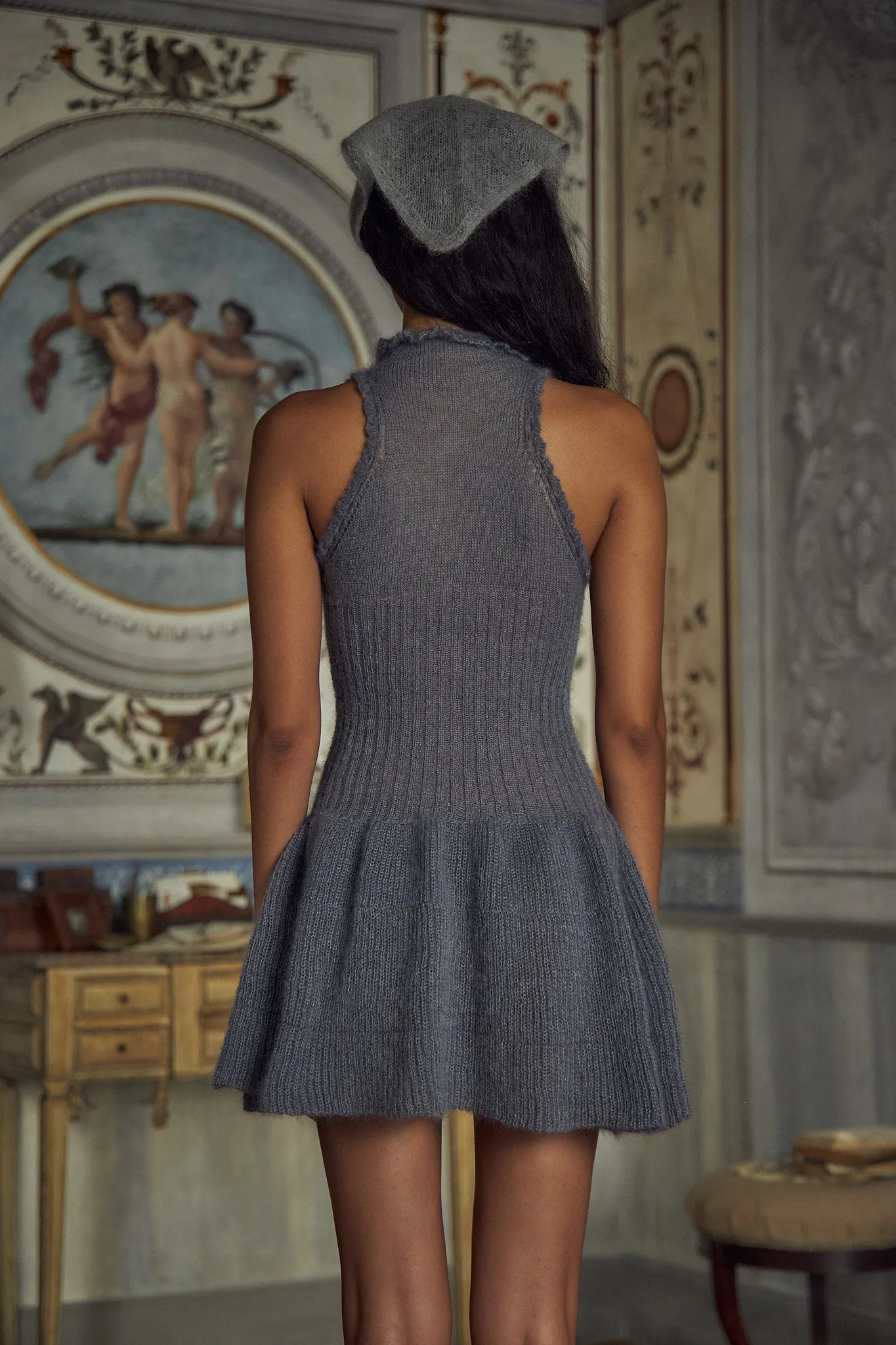 Little Lass Knit Mini Dress Grey