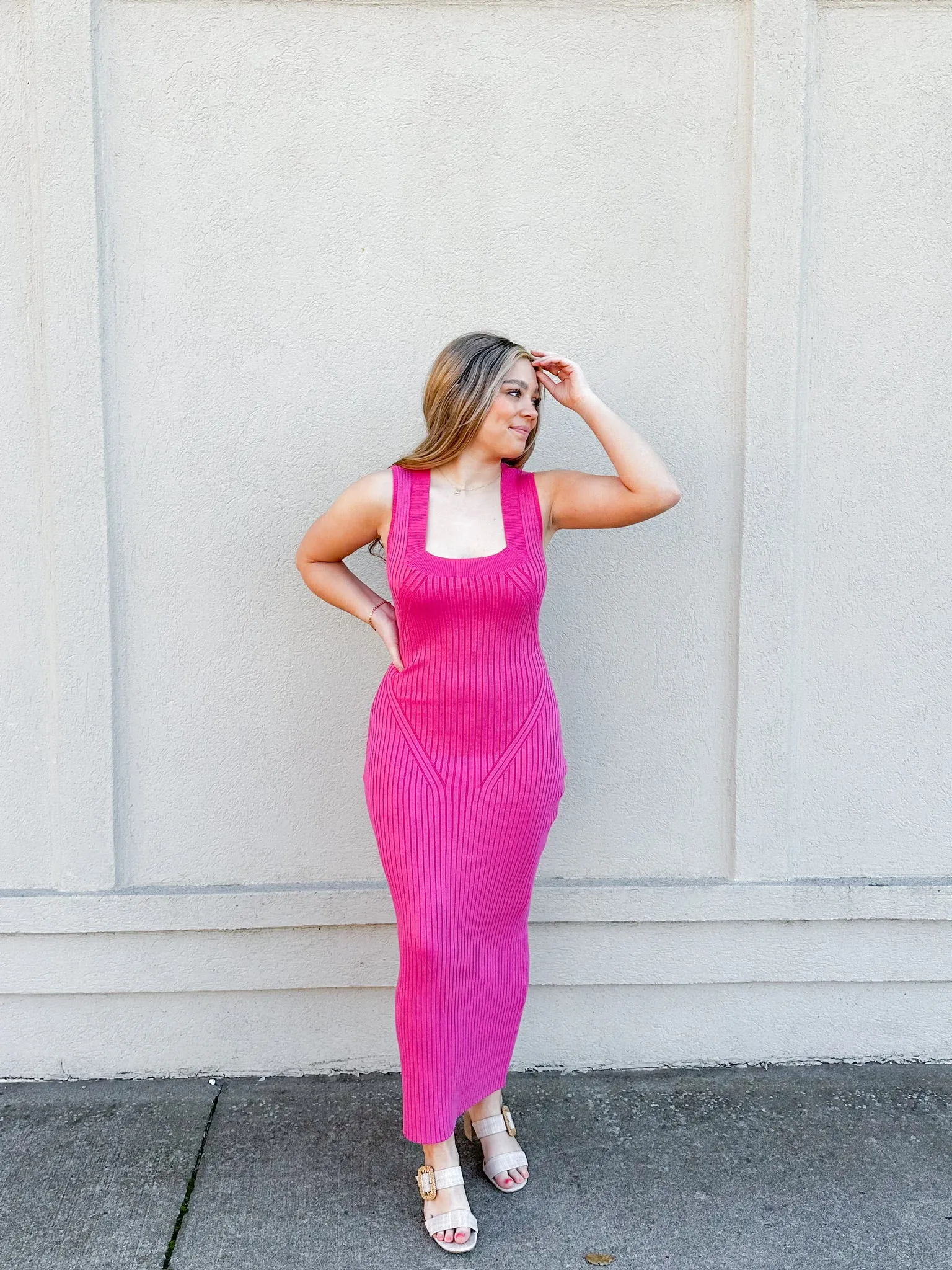 Lydia Midi Dress- Pink