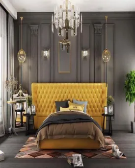 Mable Luxury Upholstered Bed with Head Board