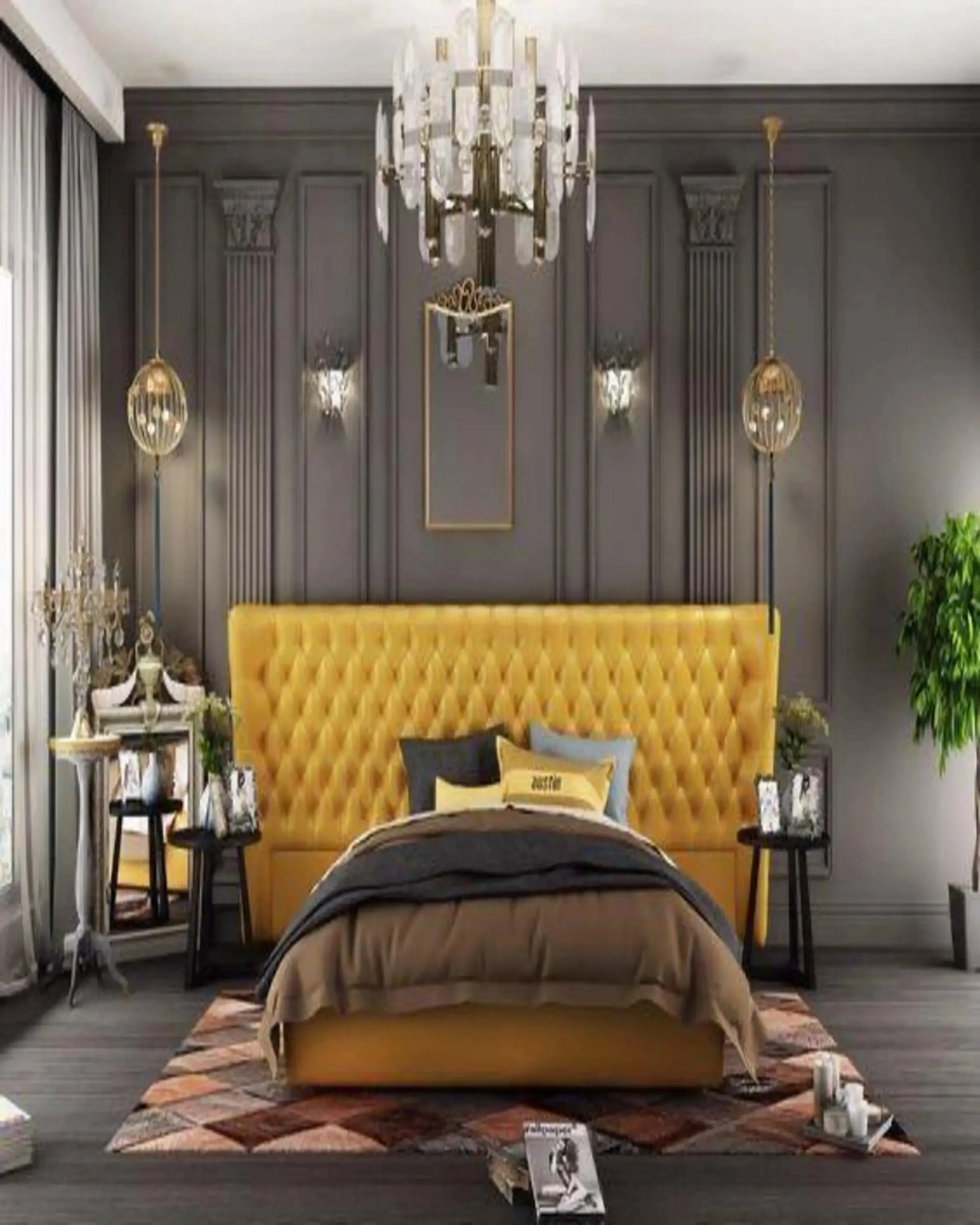 Mable Luxury Upholstered Bed with Head Board