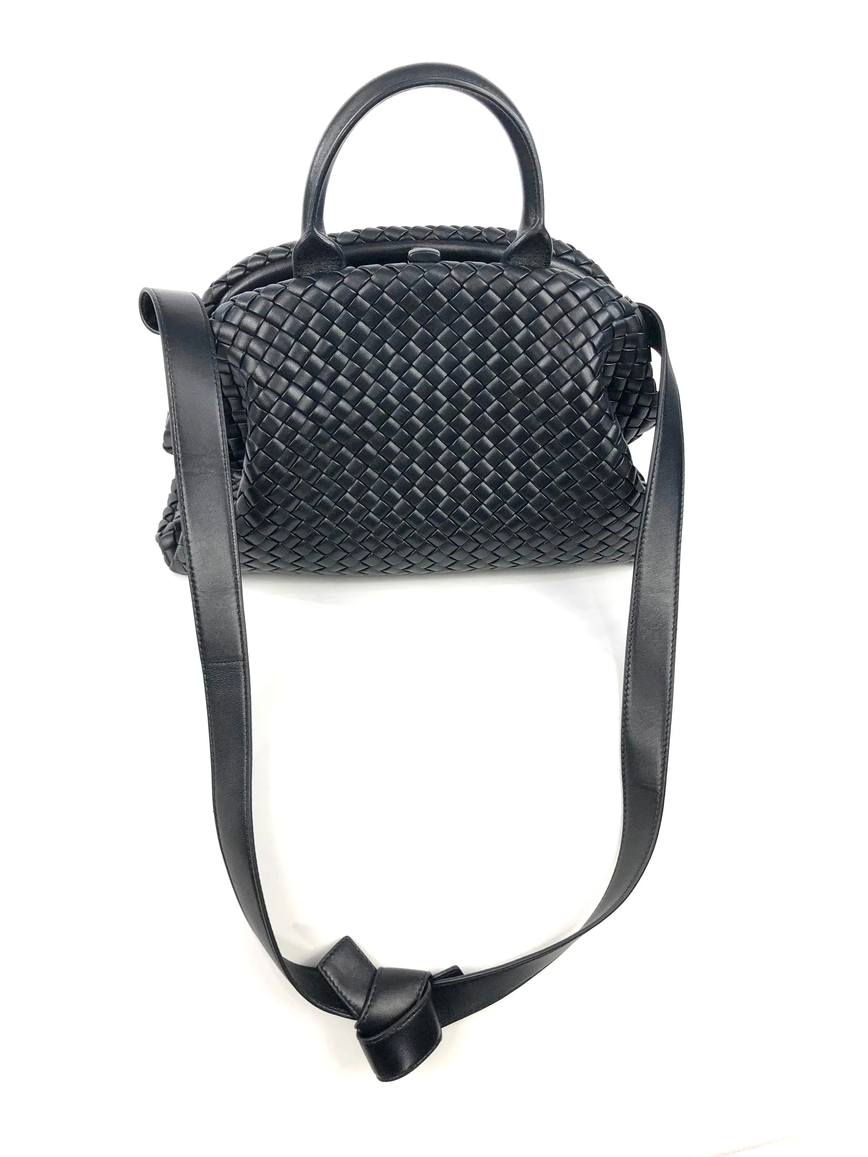Médium Intrecciato Leather Handle Bag with Detachable Strap