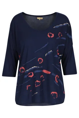 Modal Top 3/4 sleeve Habesha Stars Midnight