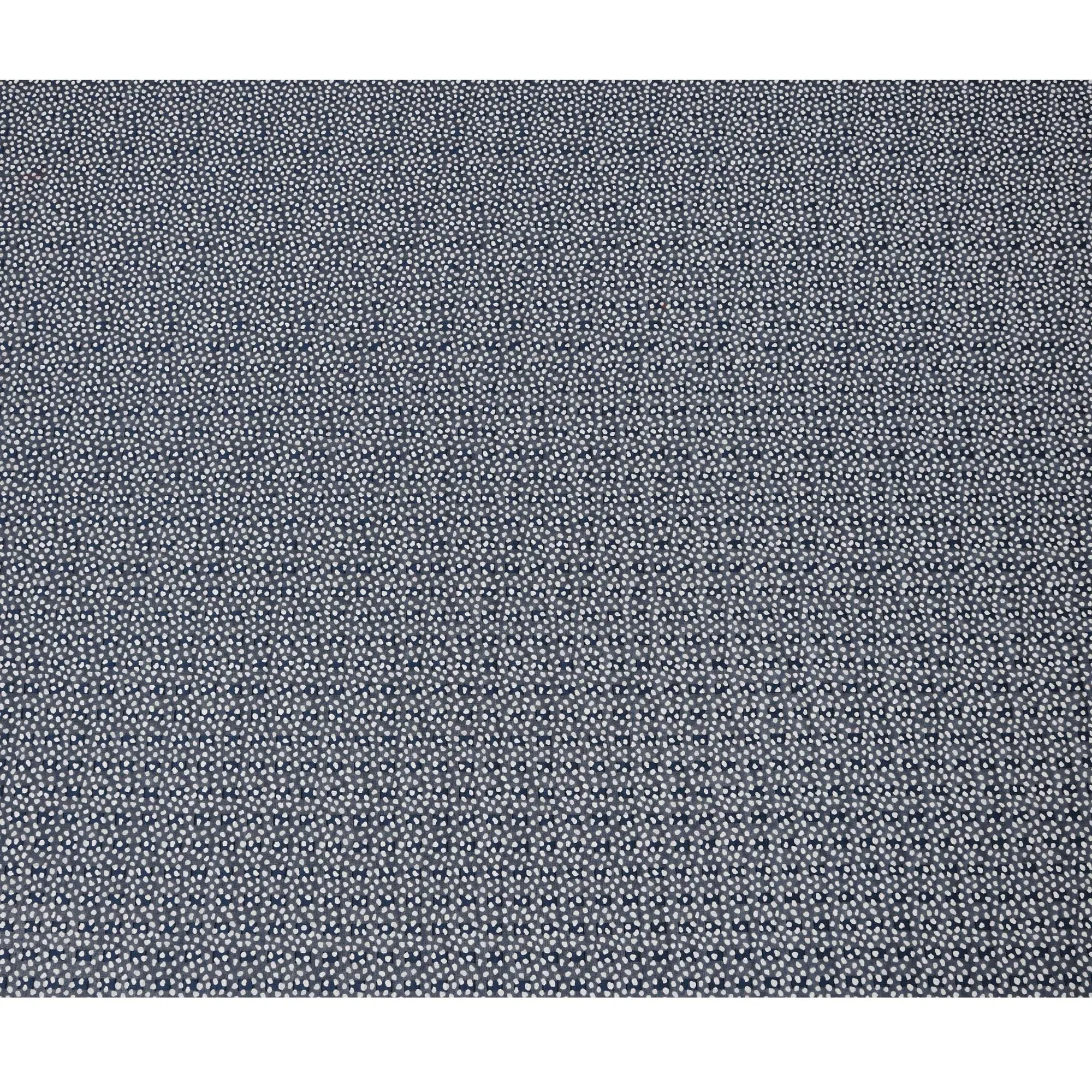 Navy Blue and White Dot Cotton Uragiri Voile with Jacquard, 110 cm Width-D20572