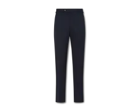 Navy Flat Front Cotton Chinos