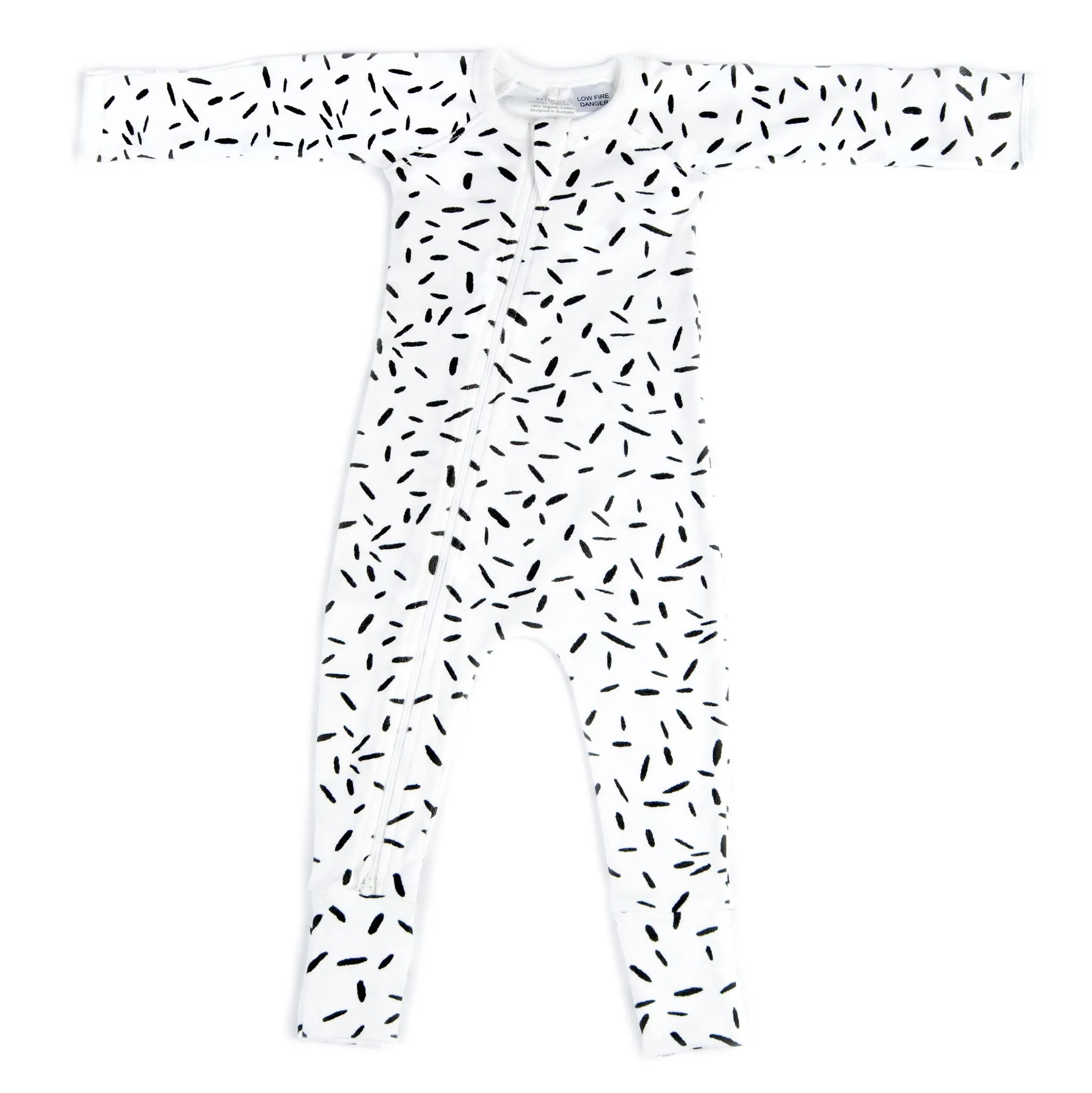 Organic Zip Romper - RIZ Monochrome