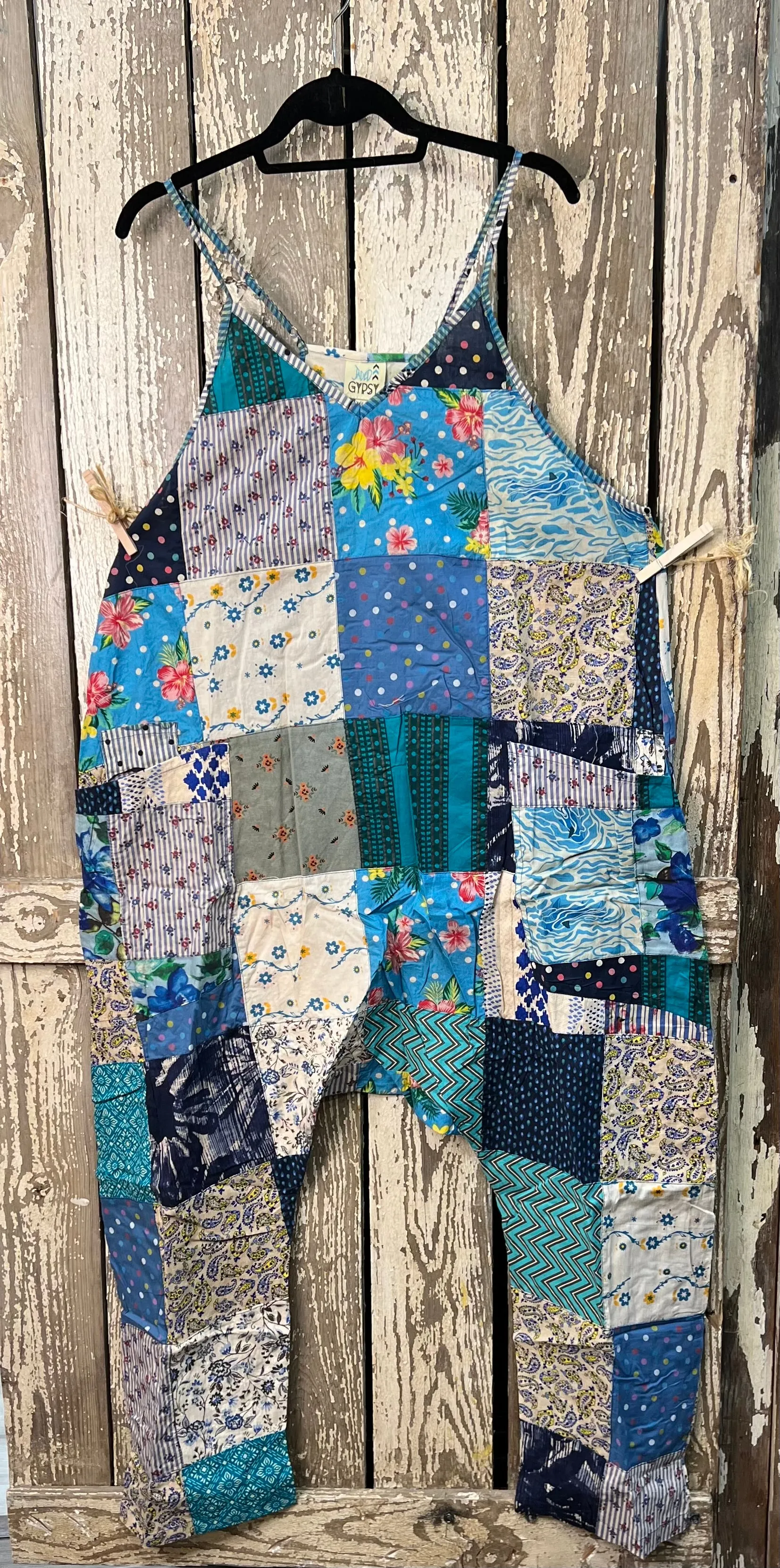 Patchwork Dreams Romper "Blue Bonnet" by Jaded Gypsy