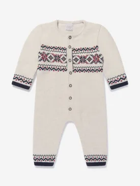 Paz Rodriguez Baby Knitted Romper in Beige