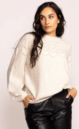 Pink Martini Ella Sweater | Pink   White