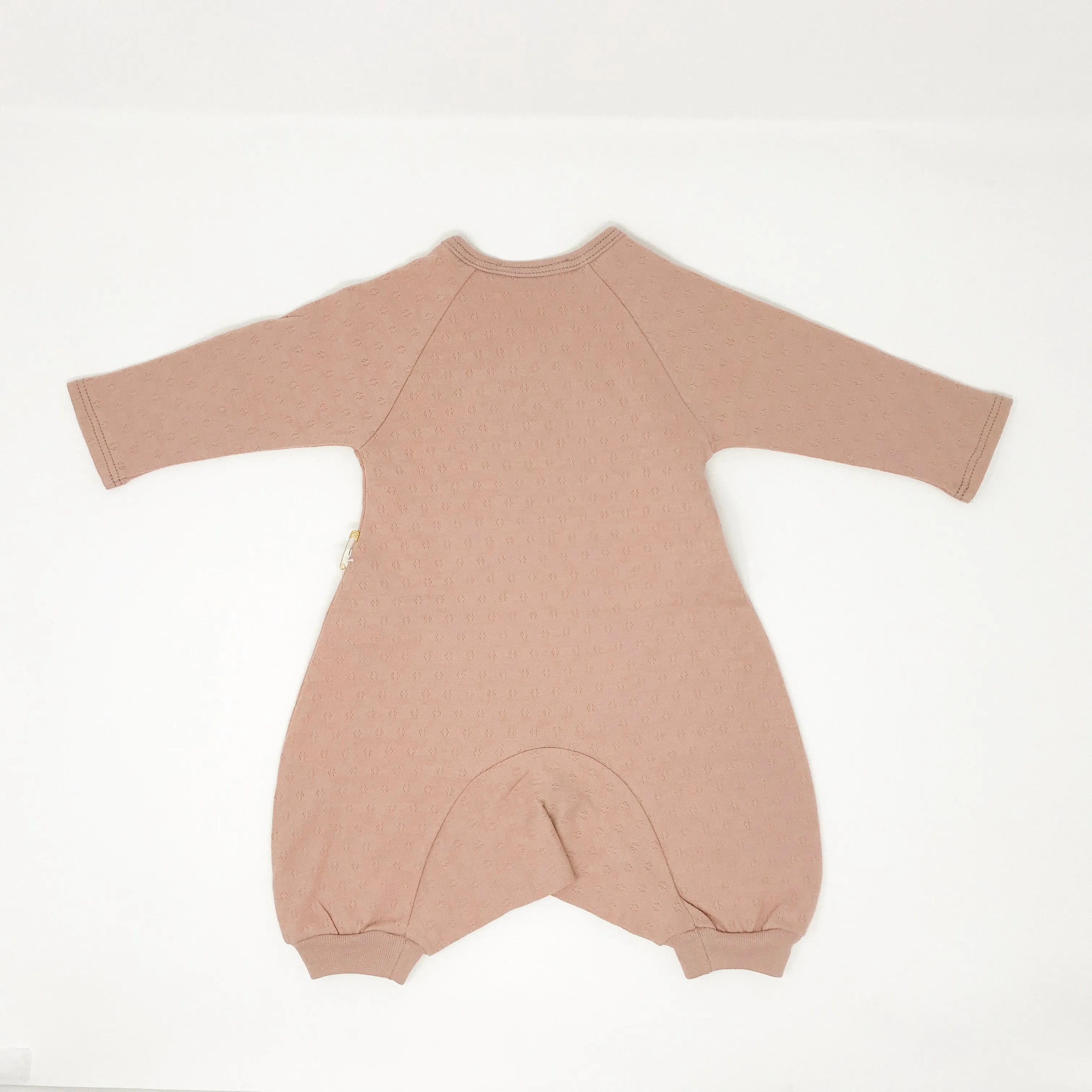 Pointelle Kimono Wrap Romper long Sleeve - Dusk (Rose)