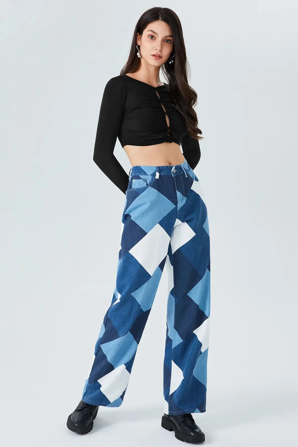Ruched Tie Front Crop Top
