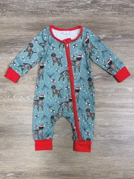 Ruff Life Blue and Red Christmas Dog Baby Romper