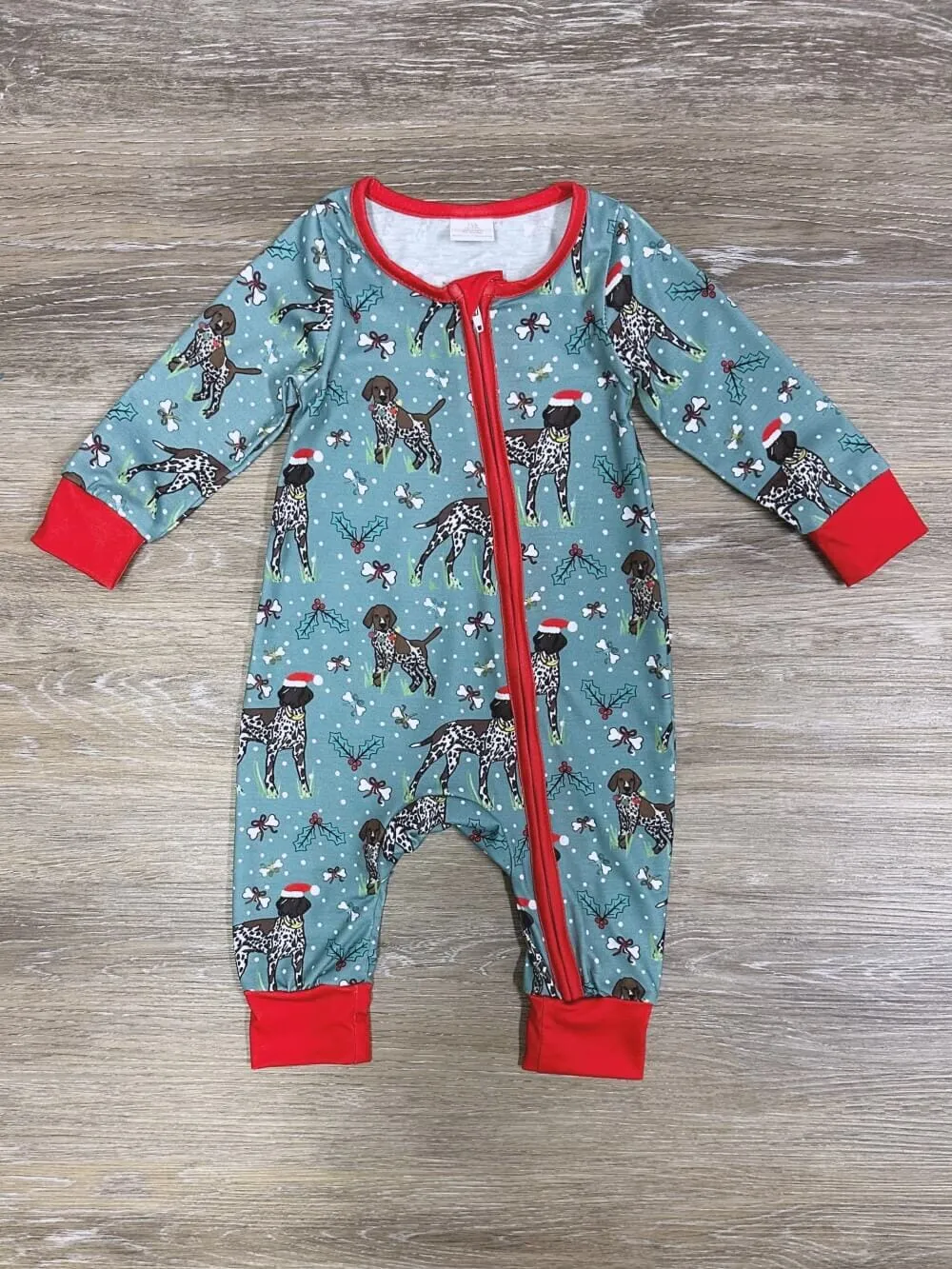 Ruff Life Blue and Red Christmas Dog Baby Romper