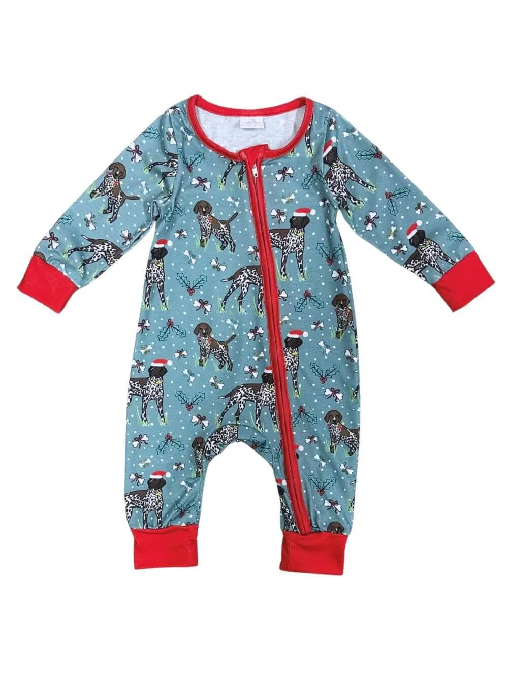 Ruff Life Blue and Red Christmas Dog Baby Romper