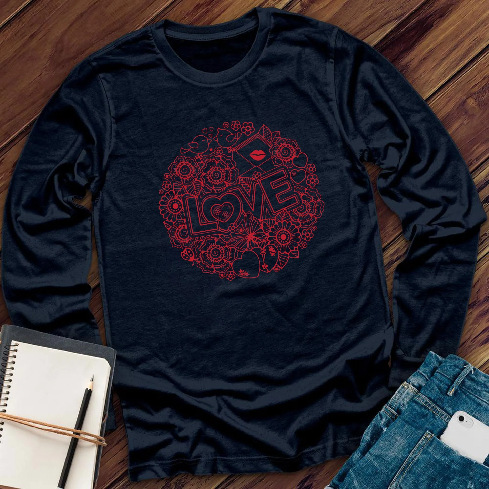 Sending Kisses and Floral Love Long Sleeve
