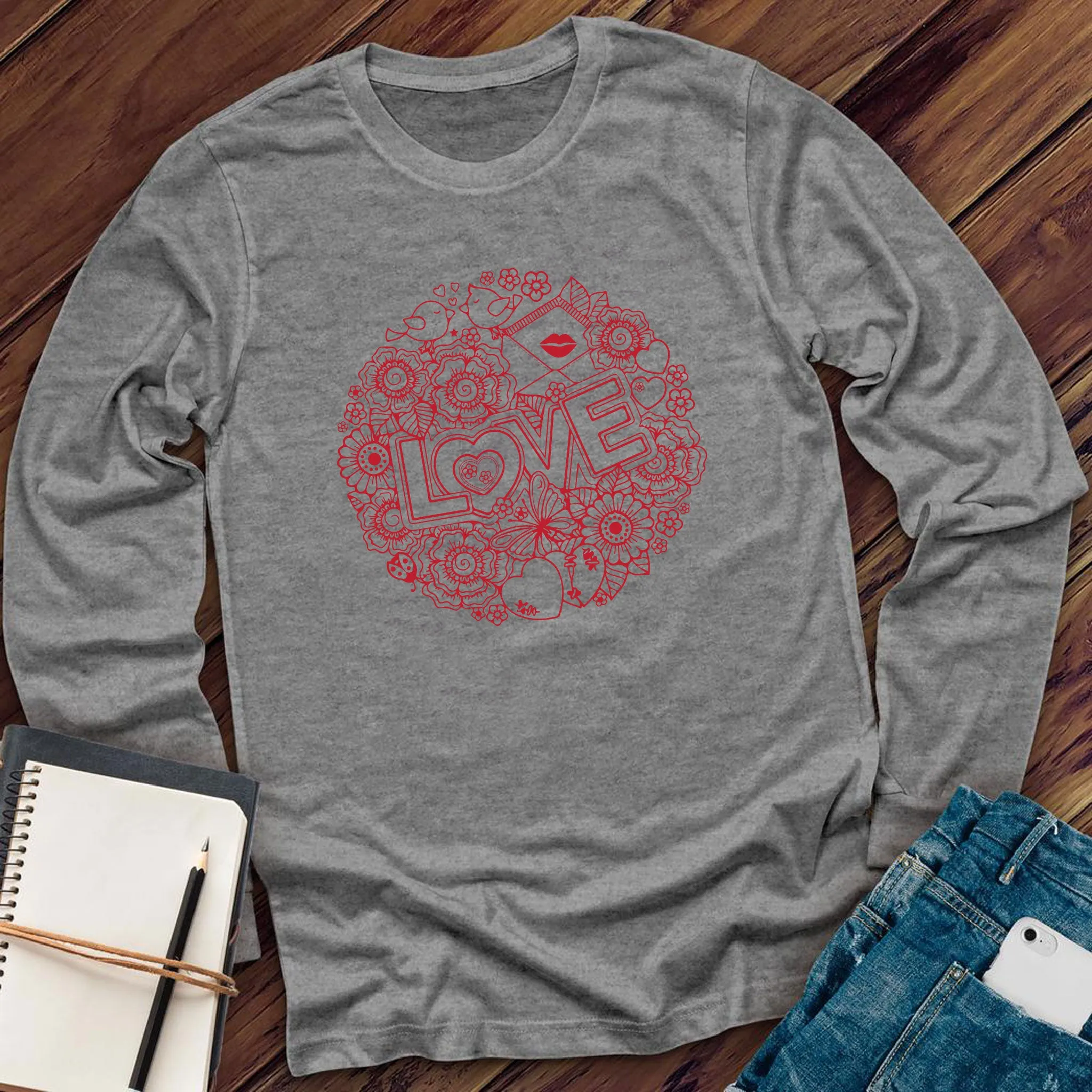 Sending Kisses and Floral Love Long Sleeve