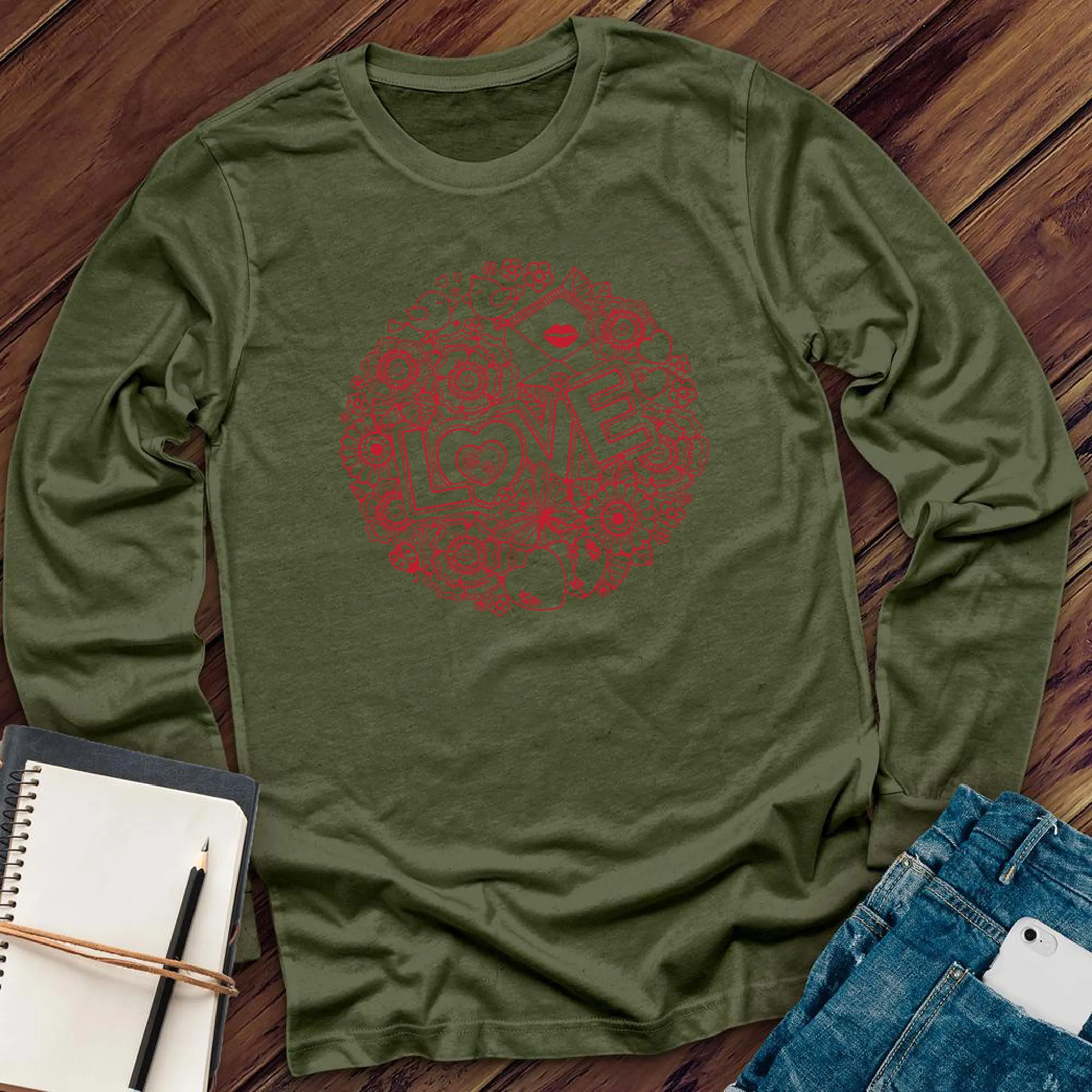 Sending Kisses and Floral Love Long Sleeve