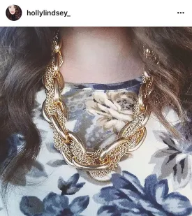 Sophie Gold Link and Mesh Collar Necklace