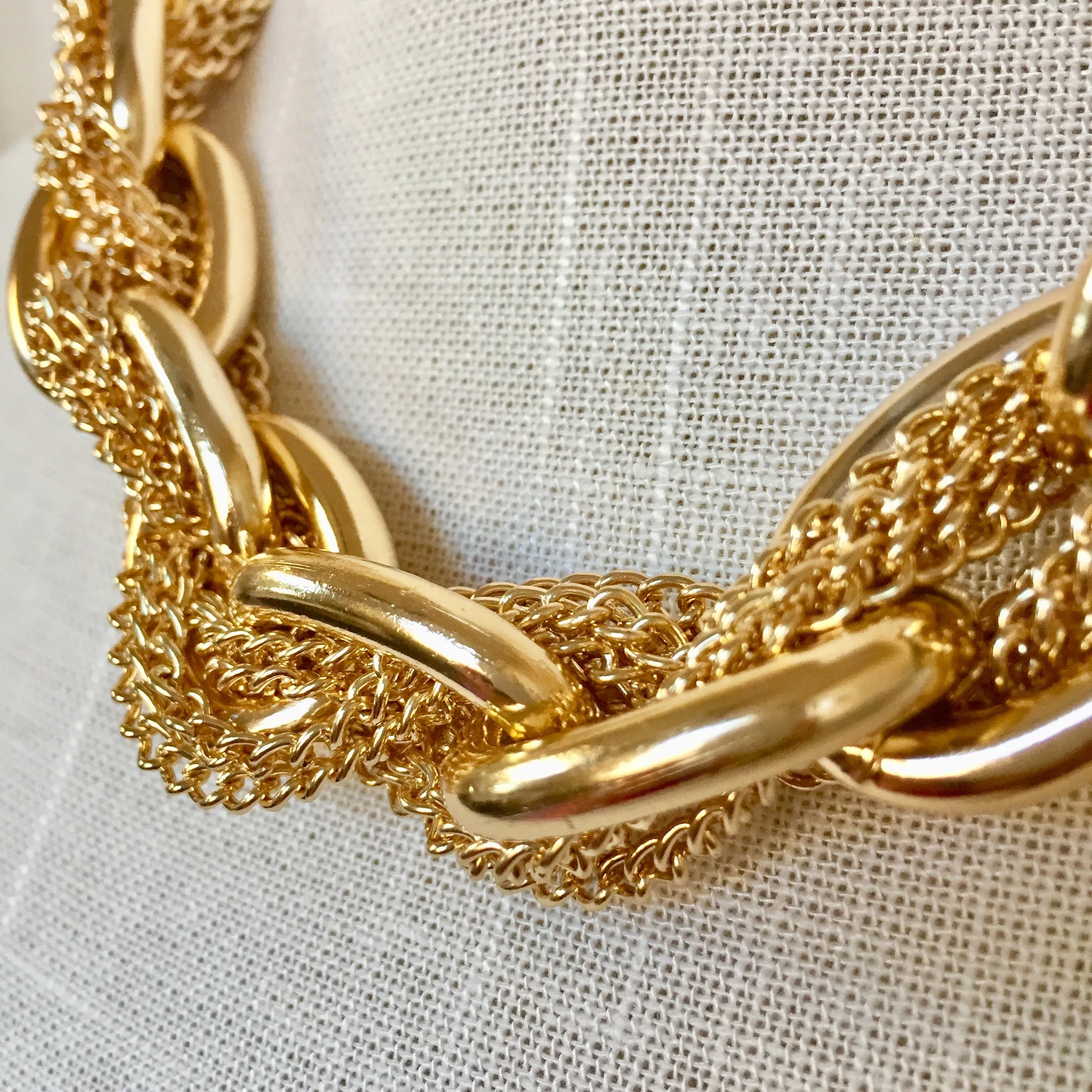 Sophie Gold Link and Mesh Collar Necklace