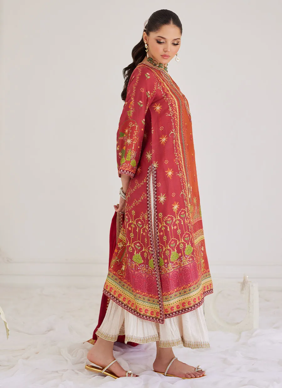 Tara Luxe Edit '24 - Paulina Rust Shirt And Dupatta