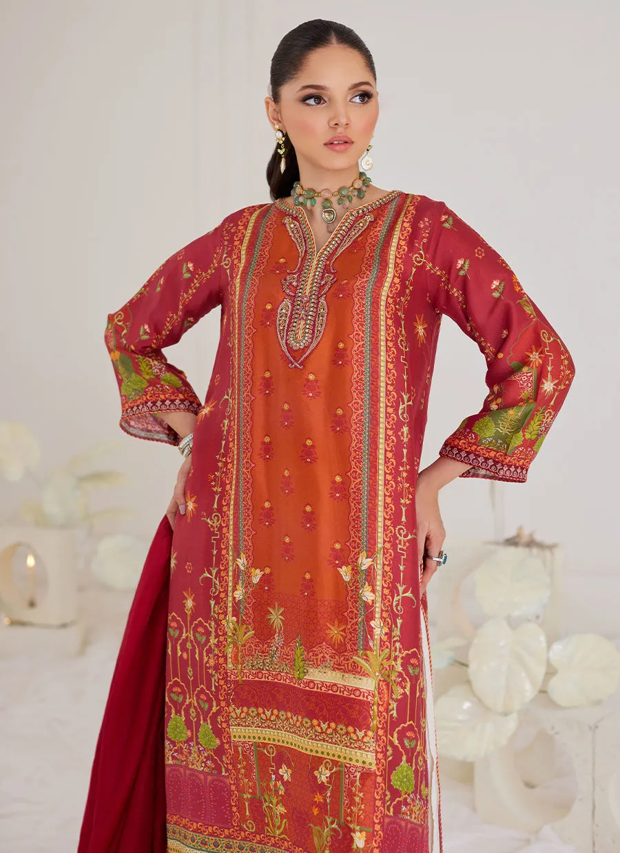 Tara Luxe Edit '24 - Paulina Rust Shirt And Dupatta