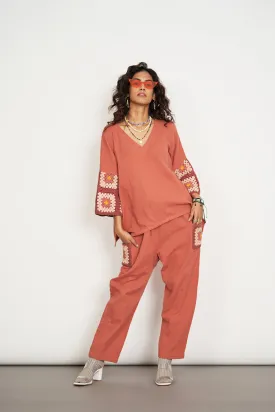 Terra Co-Ord Set Rust Brown