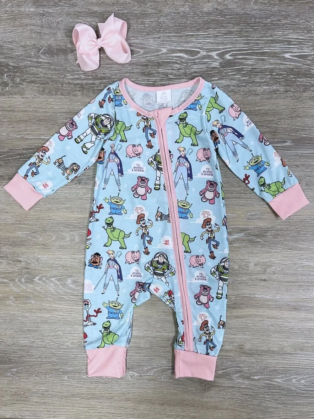 Toy Friends Blue & Pink Baby Zip Up Sleeper