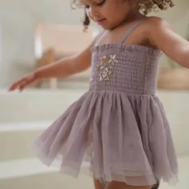 Valentina Organic Baby / Toddler Tutu Romper Dress - Mauve