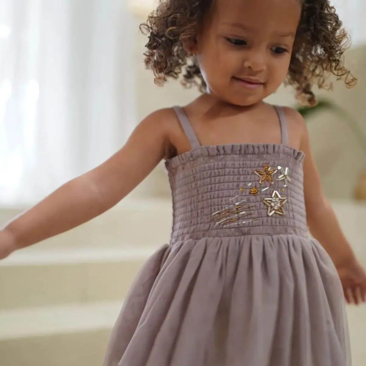 Valentina Organic Baby / Toddler Tutu Romper Dress - Mauve