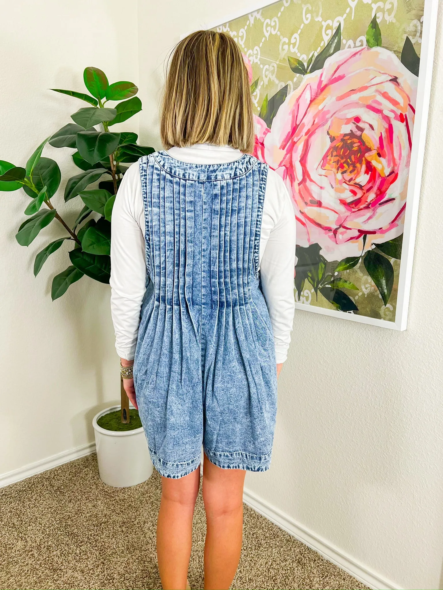 Way Out West Romper - Light Denim