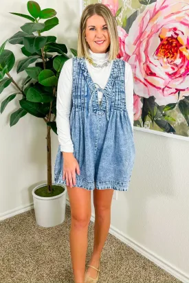 Way Out West Romper - Light Denim