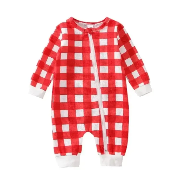 Zip Checkered Romper